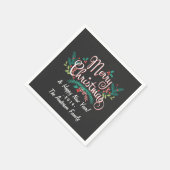 SERVIETTE EN PAPIER JOYE CHRISTMAS CHALKBOARD HOLLY ET BRANCHES (Coin)