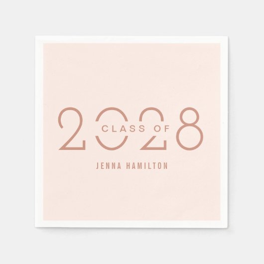 Serviette En Papier Joyeuse année EDITABLE COULEUR Graduation serviett (Devant)