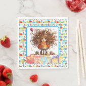Serviette En Papier Joyeuse Anniversaire Fille (En situation)