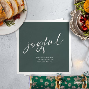Serviette En Papier Joyeuse calligraphie Joyeux Noël vert
