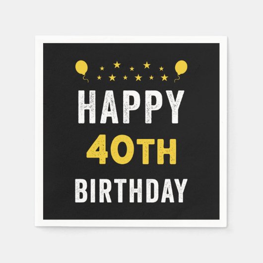 Serviette En Papier Joyeuse célébration du quadragénaire du 40e annive (Devant)