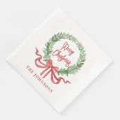 Serviette En Papier Joyeuse couronne de Noël (Coin)