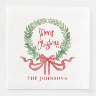Serviette En Papier Joyeuse couronne de Noël