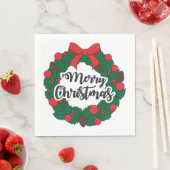 Serviette En Papier Joyeuse couronne de Noël (En situation)