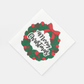 Serviette En Papier Joyeuse couronne de Noël (Coin)