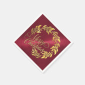 Serviette En Papier Joyeuse couronne de Noël (Coin)