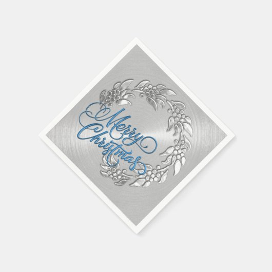 Serviette En Papier Joyeuse couronne de Noël (Coin)