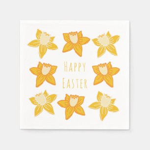 Serviette En Papier Joyeuse Daffodile Jaune de Pâques