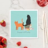 Serviette En Papier Joyeuse dame aux chats (En situation)