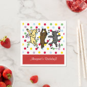 Serviette En Papier Joyeuse danse Labrador Trio Bonne fête d'anniversa (En situation)