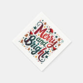 Serviette En Papier Joyeuse et brillante couleur Festif Typographie ré (Coin)