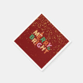 Serviette En Papier Joyeuse et brillante fête de Noël rouge (Coin)