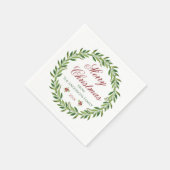 Serviette En Papier Joyeuse famille de couronnes de Noël (Coin)