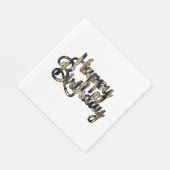 Serviette En Papier Joyeuse fête d'anniversaire serviettes Noir et Tan (Coin)