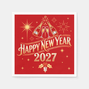 Serviette En Papier Joyeuse Fête de la Nouvelle Année 2027