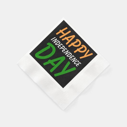 Serviette En Papier Joyeuse fête de l'Indépendance indienne couleurs d (Coin)