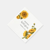 Serviette En Papier Joyeuse Fête de Mariée aux Tournesols Radieux (Coin)