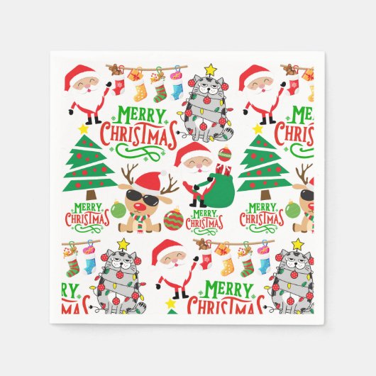 Serviette En Papier Joyeuse fête de Noël (Devant)