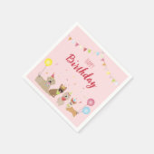 Serviette En Papier Joyeuse fête des chiens d'anniversaire (Coin)