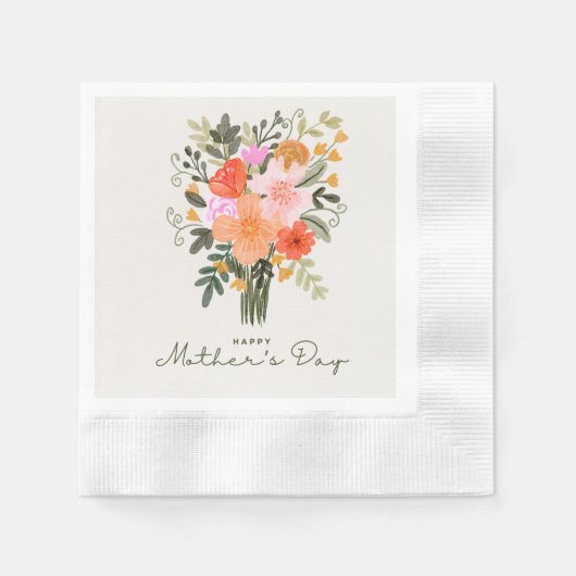 Serviette En Papier Joyeuse fête des mères (Devant)