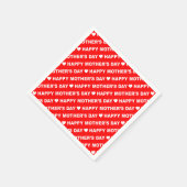 Serviette En Papier Joyeuse Fête des Mères Blanc sur le papier rouge N (Coin)