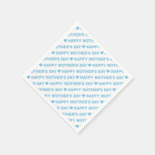 Serviette En Papier Joyeuse fête des mères Bleu clair sur blanc (Coin)