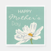 Serviette En Papier Joyeuse Fête des Mères Fleur Artistique blanche (Devant)
