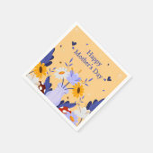 Serviette En Papier Joyeuse Fête des Mères Fleurs modernes Floral Bota (Coin)