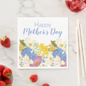 Serviette En Papier Joyeuse Fête des mères florales (En situation)