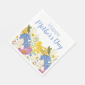 Serviette En Papier Joyeuse Fête des mères florales (Coin)