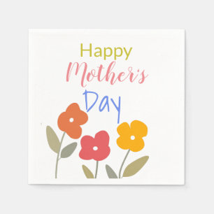 Serviette En Papier Joyeuse Fête des mères florales