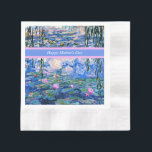 Serviette En Papier Joyeuse Fête des Mères, peinture de Nymphéas,<br><div class="desc">Bonne fête des mères. Belle peinture d'art, Water Lilies, 1919 par Claude Monet.</div>