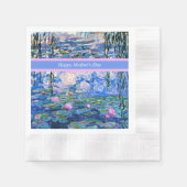 Serviette En Papier Joyeuse Fête des Mères, peinture de Nymphéas, (Devant)