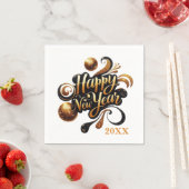 Serviette En Papier Joyeuse fête du Nouvel An année supplémentaire (En situation)