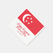 Serviette En Papier Joyeuse fête nationale de Singapour Drapeau de Sin (Coin)