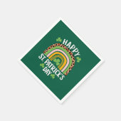 Serviette En Papier Joyeuse Fête Saint Patrick Arc-en-ciel Trèfle (Coin)