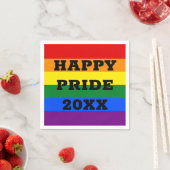 Serviette En Papier Joyeuse fierté avec l'année gay LGBTQ Rainbow drap (En situation)