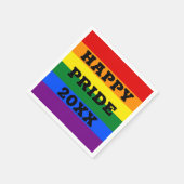 Serviette En Papier Joyeuse fierté avec l'année gay LGBTQ Rainbow drap (Coin)