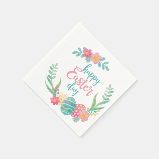 Serviette En Papier Joyeuse Fleur de Pâques (Coin)