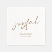 Serviette En Papier Joyeuse Gold Calligraphie Joyeux Noël (Devant)