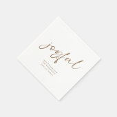 Serviette En Papier Joyeuse Gold Calligraphie Joyeux Noël (Coin)