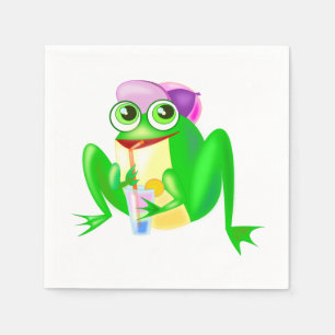 Serviette En Papier Joyeuse Grenouille de fête
