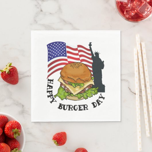 Serviette En Papier Joyeuse journée de burger (En situation)
