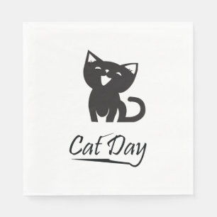 Serviette En Papier Joyeuse journée des chats