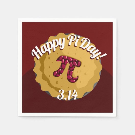 Serviette En Papier Joyeuse Journée Pi | Drôle Pie Party Napkins (Devant)