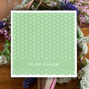 Serviette En Papier Joyeuse Menthe de Pâques Vert & Blanc Pointe Polka