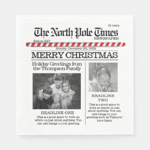 Serviette En Papier Joyeuse Noël Mignonne Times du Pôle Nord Photo Fan