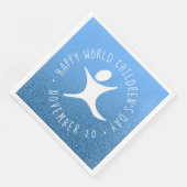 Serviette En Papier Joyeuse Parties scintillant Bleue de la Journée Mo (Coin)