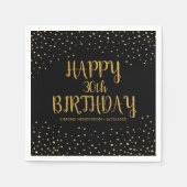 Serviette En Papier Joyeuse Parties scintillant d'or d'anniversaire n' (Devant)