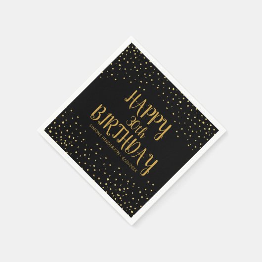 Serviette En Papier Joyeuse Parties scintillant d'or d'anniversaire n' (Coin)